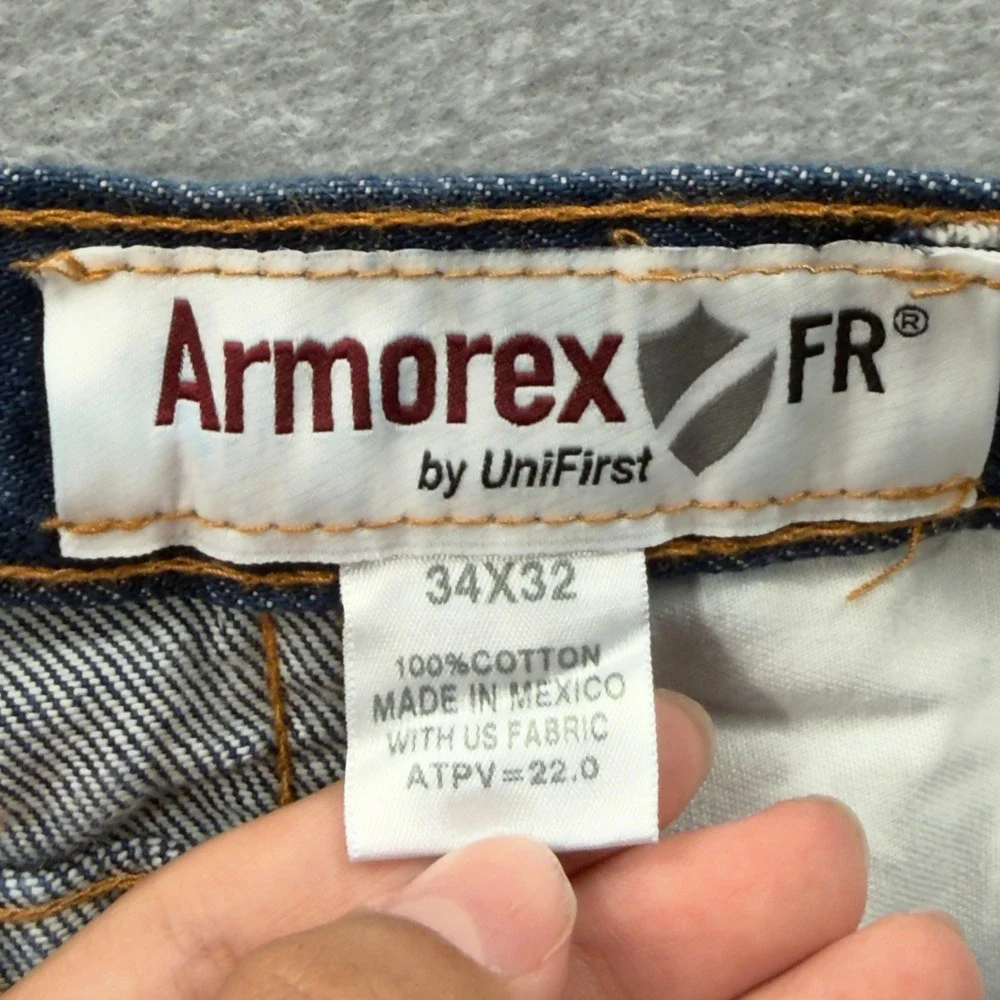 Armorex FR Jeans Mens 34x32 Blue Flame Resistant Workwear Denim Pants CAT 2